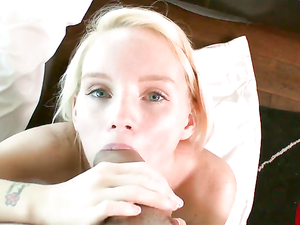 Spraying Her Pretty Teenage Face With A Hot Cumshot