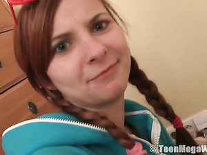 Braided Pigtails Are Adorable On A Masturbating Teen